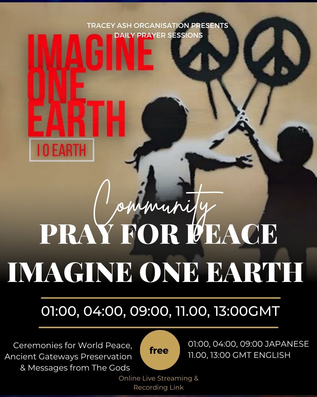 Imagine One Earth Pray for Peace, Join Our Daily Non-Profit